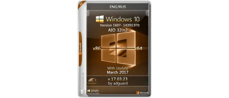 Иконка Windows 10, Version 1607 with Update 14393.970 AIO 32in2 adguard x86 x64 [v17.03.23] (2017) Русский Английский