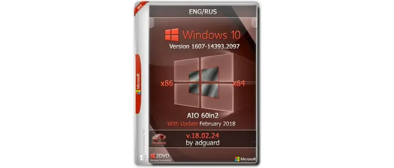 Иконка Windows 10, Version 1607 with Update [14393.2097] (x86-x64) AIO [60in2] adguard v18.02.24 (2018) Русский Английский