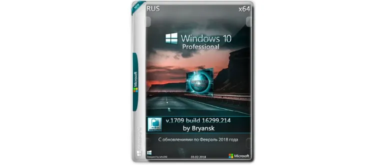 Иконка Windows 10 Professional [x64] v.1709 build 16299.214 Bryansk (2018) Русский