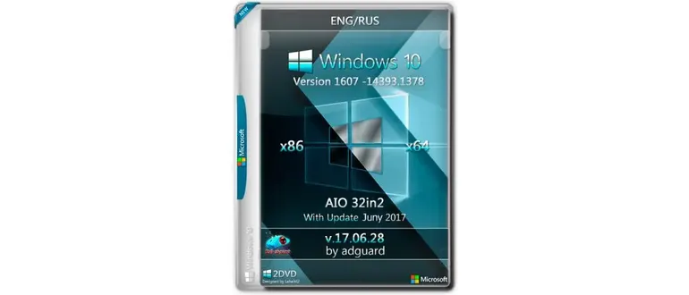 Иконка Windows 10 Version 1607 with Update [14393.1378] x86 x64 AIO [32in2] adguard v17.06.28 (2017) Русский Английский