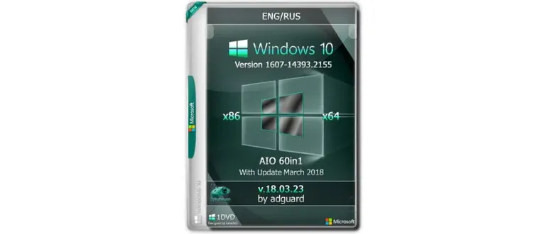 Иконка Windows 10 Version 1607 with Update AIO [60in1] adguard v.18.03.23 (2018) Русский Английский