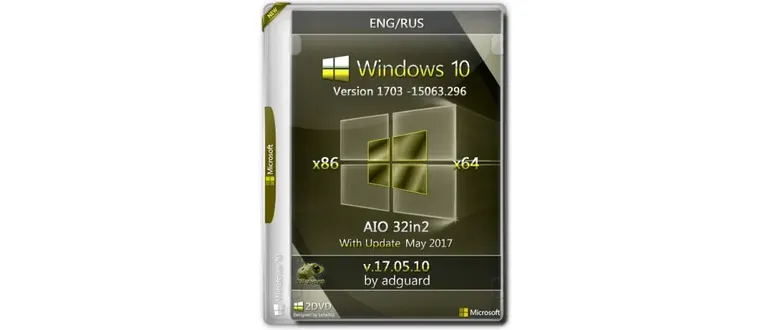 Иконка Windows 10 Version 1703 with Update [15063.296] x86 x64 AIO [32in2] adguard v17.05.10 (2017) Русский Английский