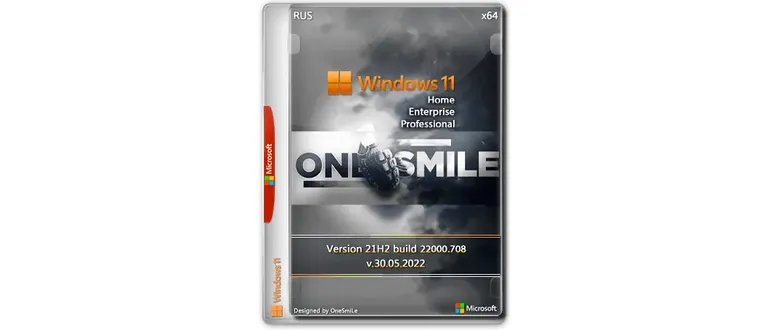 Иконка Windows 11 21H2 x64 Rus by OneSmiLe [22000.708] (Fix 2022 30.05)