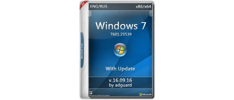 Иконка Windows 7 SP1 with Update (x86-x64) AIO [26in2] adguard v.16.09.16 (2016) Английский Русский