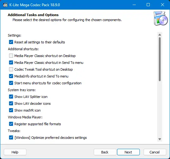 Настройки программы