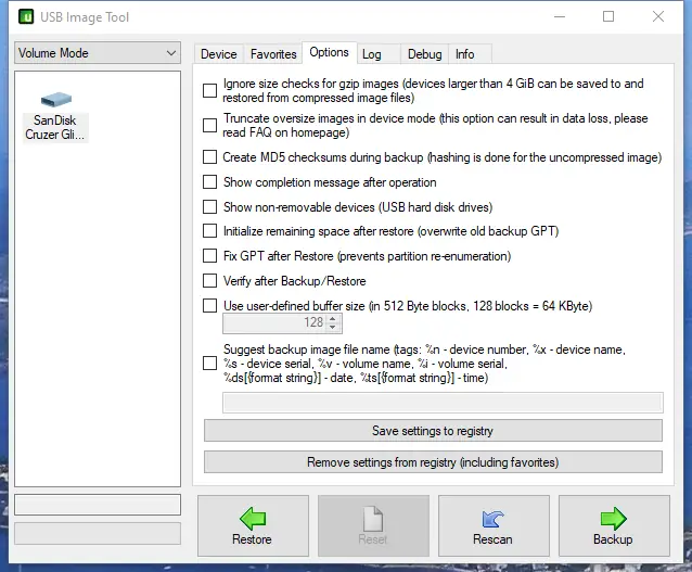 Настройки программы