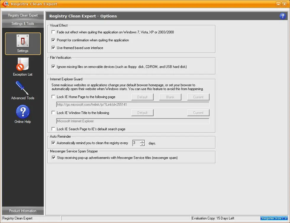 Настройки программы