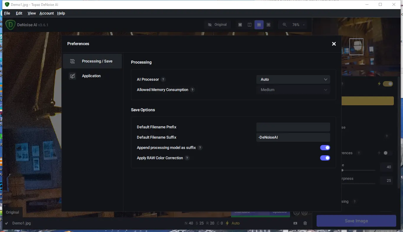 Настройки программы