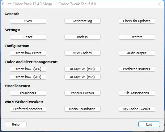 Настройки программы