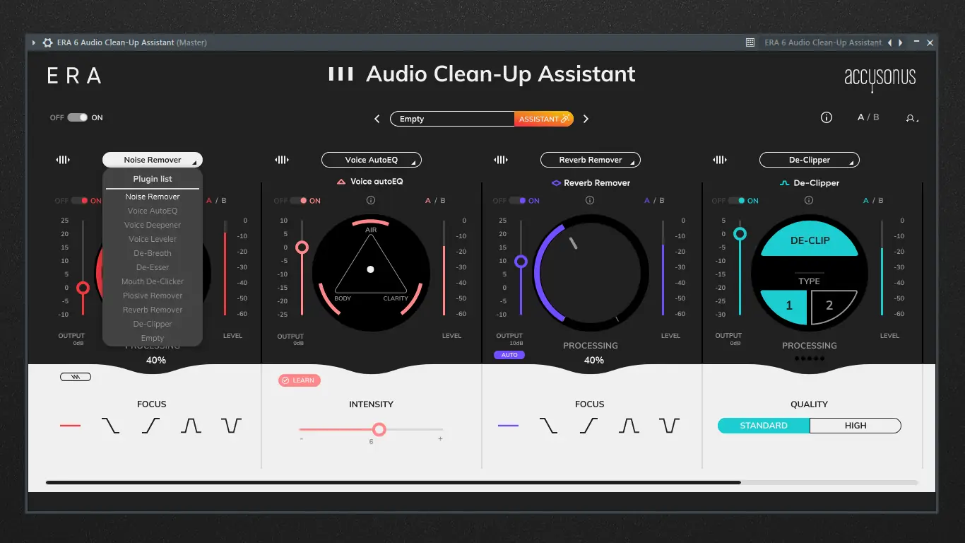 Пользовательсткй интерфейс accusonus - ERA Bundle Pro 6.2.0 + Voice Changer 1.3.1 VST, VST3, AAX [En]