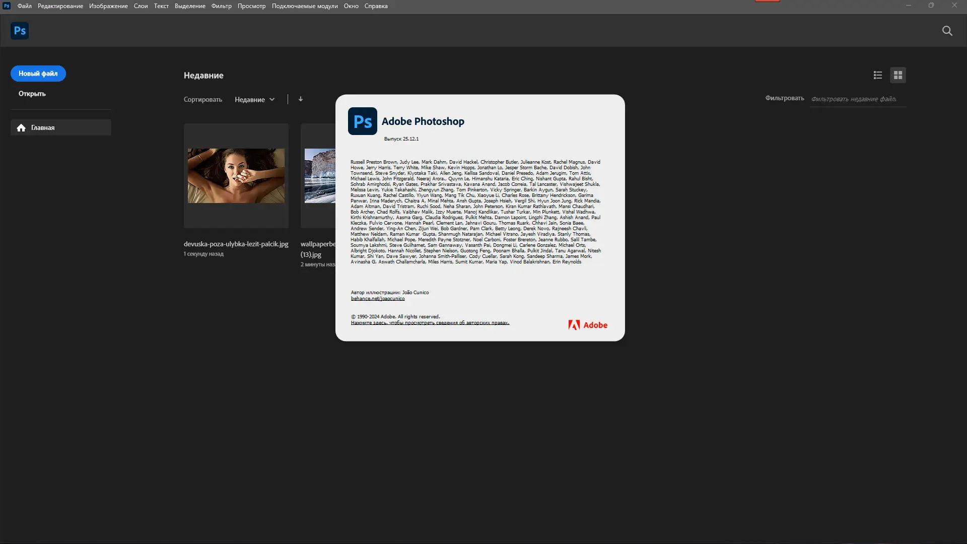 Пользовательсткй интерфейс Adobe Photoshop 2024 25.12.1.994 Full (x64) Portable by 7997 [Multi Ru]