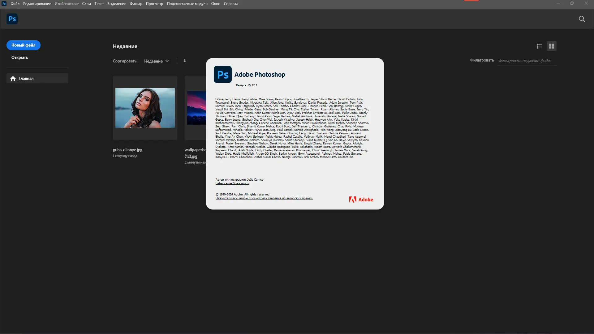 Пользовательсткй интерфейс Adobe Photoshop 2024 25.12.1.994 Light (x64) Portable by 7997 [Multi Ru]