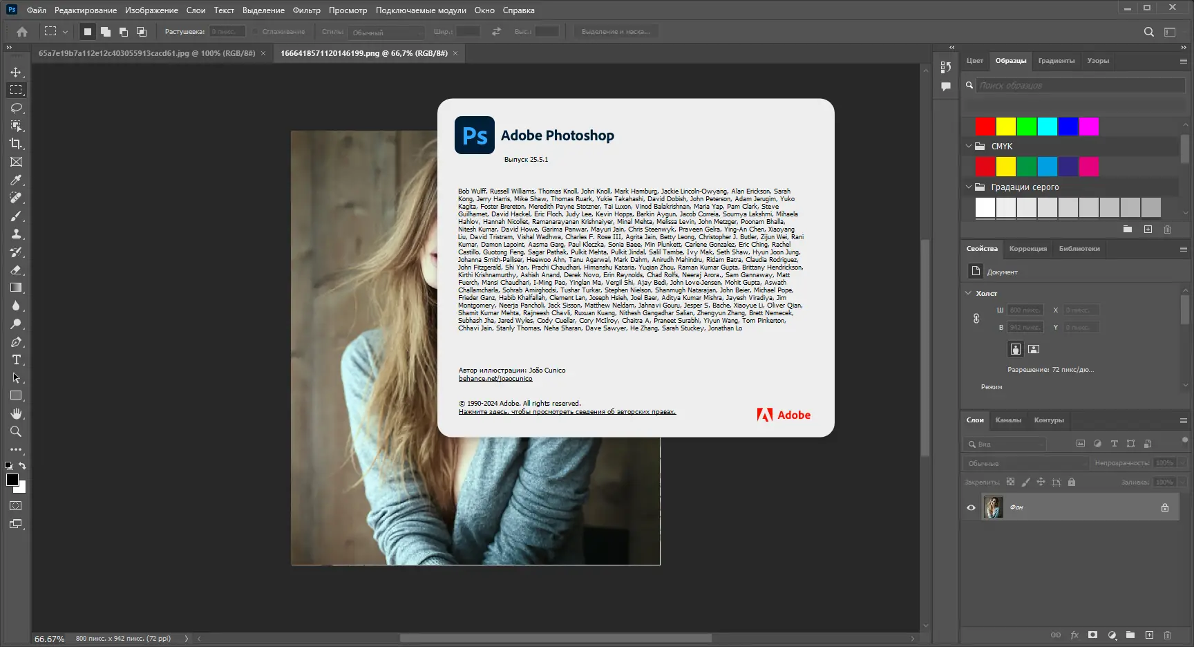 Пользовательсткй интерфейс Adobe Photoshop 2024 25.5.1.408 Light (x64) Portable by 7997 [Multi Ru]