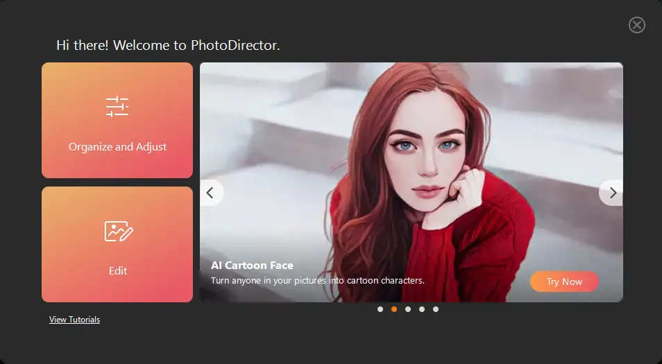 Пользовательсткй интерфейс CyberLink PhotoDirector Ultra 14.4.1606.0 [Multi]