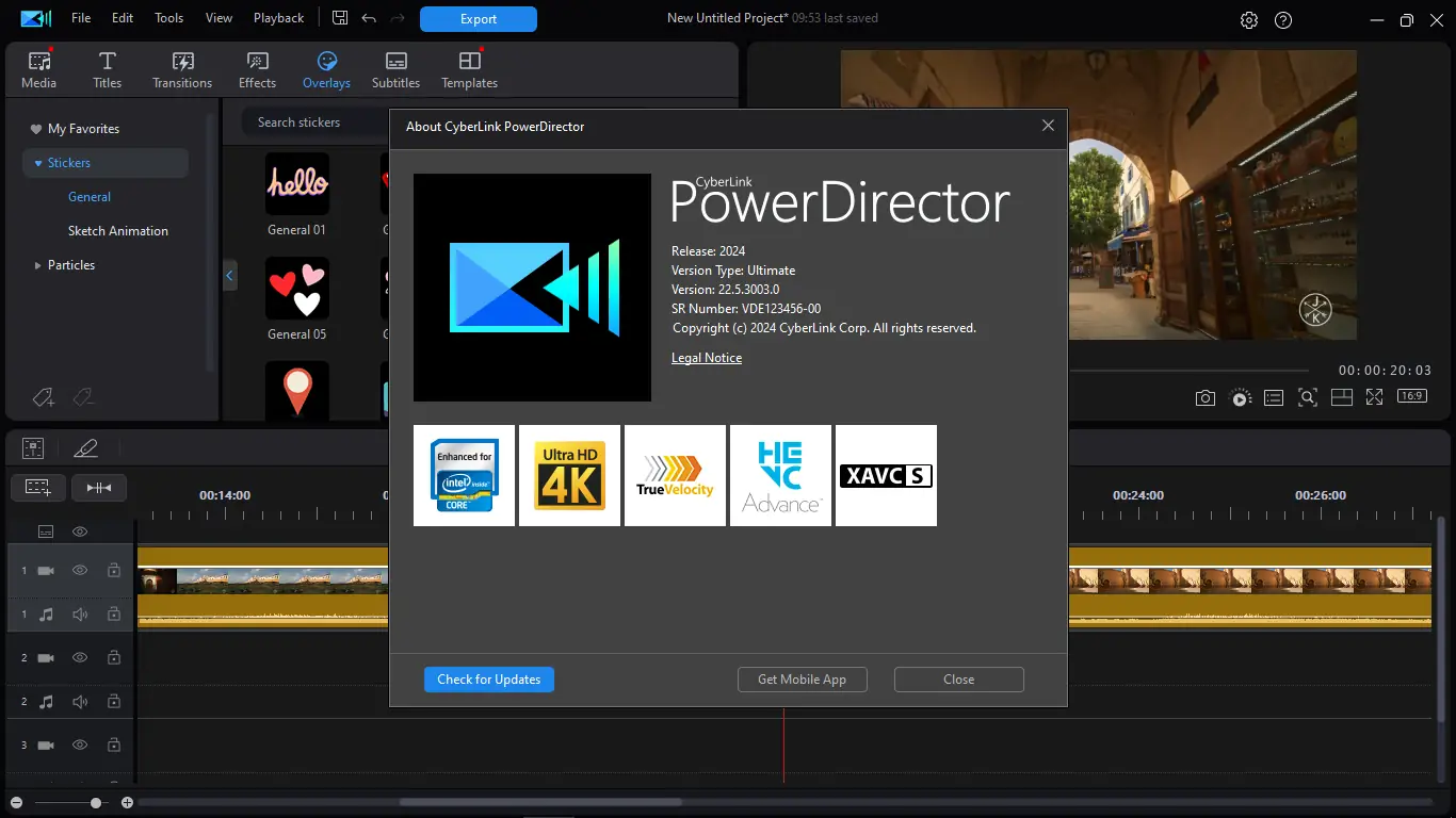 Пользовательсткй интерфейс CyberLink PowerDirector 2024 Ultimate 22.5.3003.0 RePack (x64) [Multi]