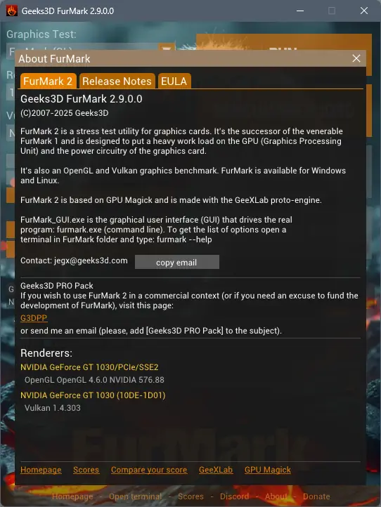 Пользовательсткй интерфейс FurMark 2.9.0.0 + Portable [En]
