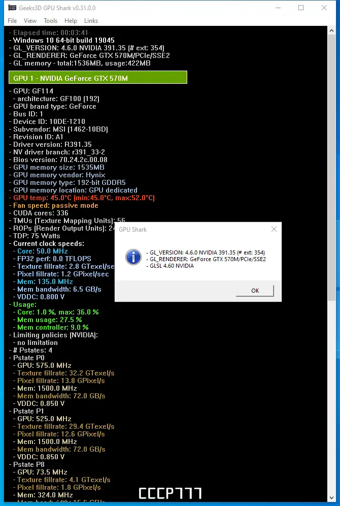 Пользовательсткй интерфейс GPU Shark 0.31.0 Portable [En]