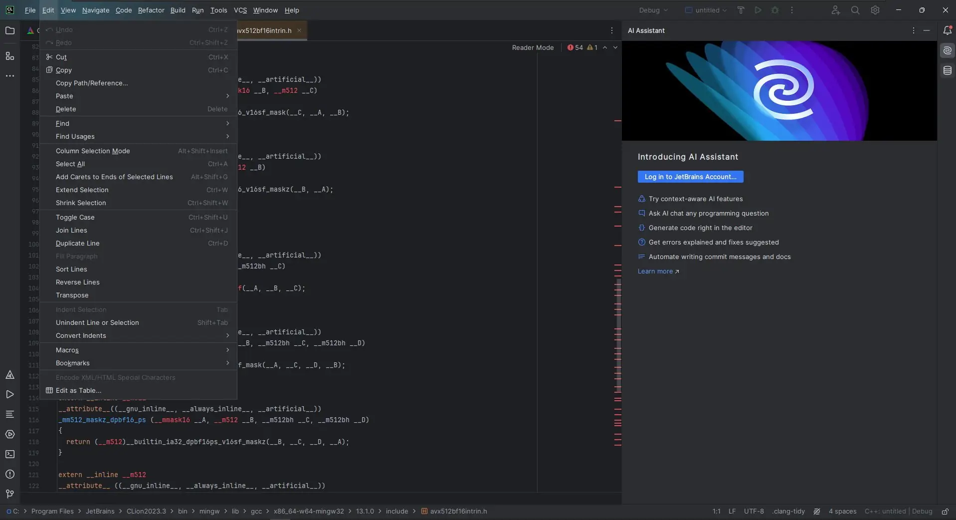 Пользовательсткй интерфейс JetBrains CLion 2023.3.2 Repack by Sitego [En]
