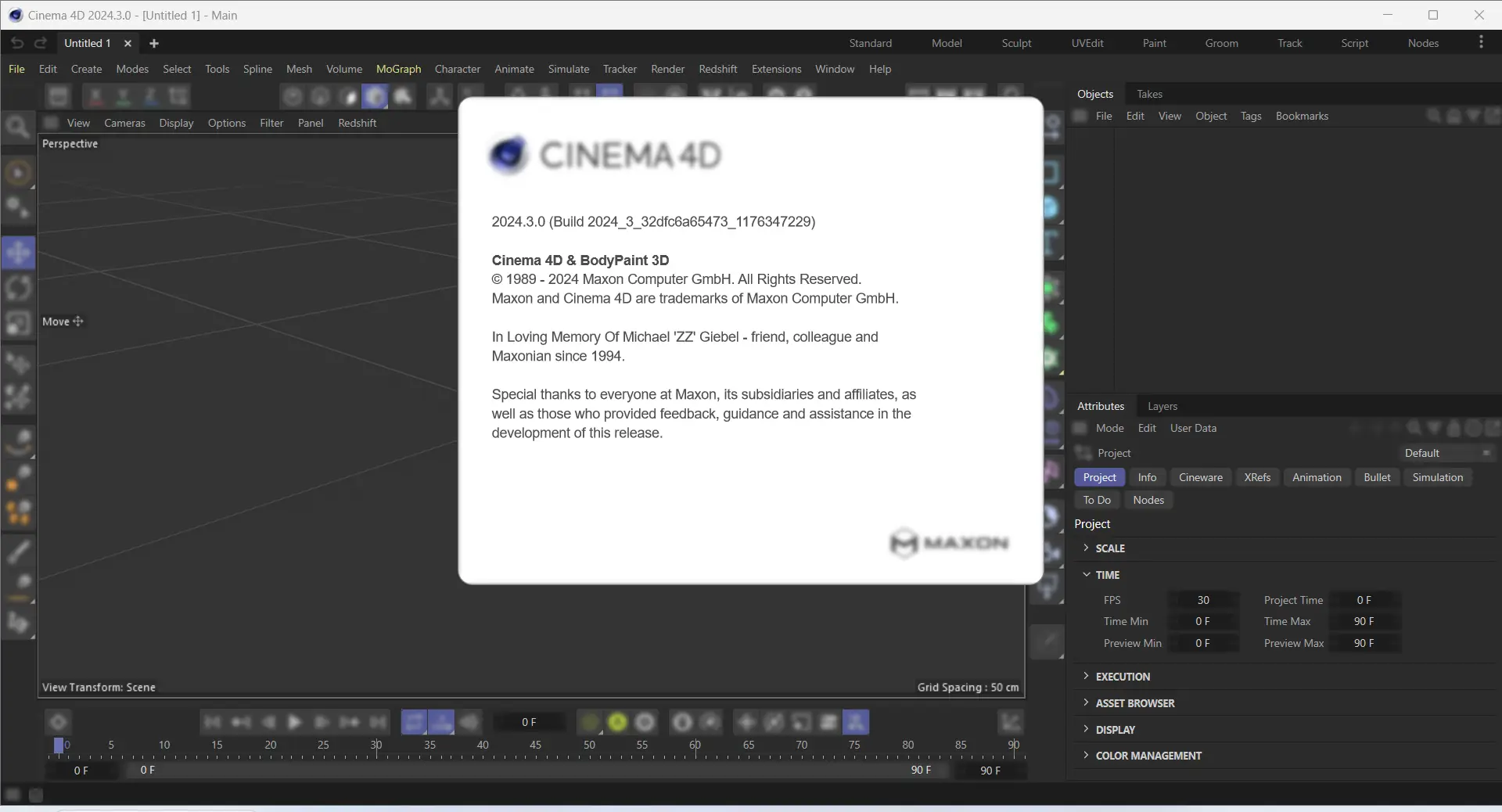 Пользовательсткй интерфейс Maxon Cinema 4D Studio 2024.3.0 RePack by KpoJIuK [Multi Ru]