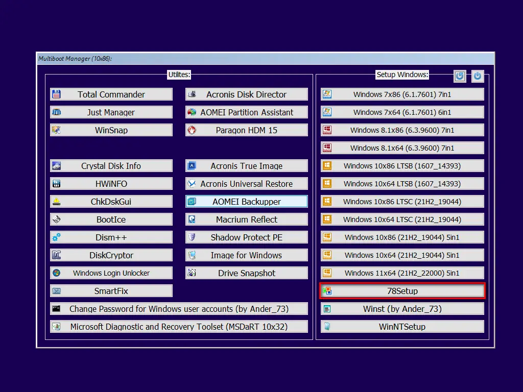 Пользовательсткй интерфейс Multiboot Collection Full v.7.2 [Ru En]