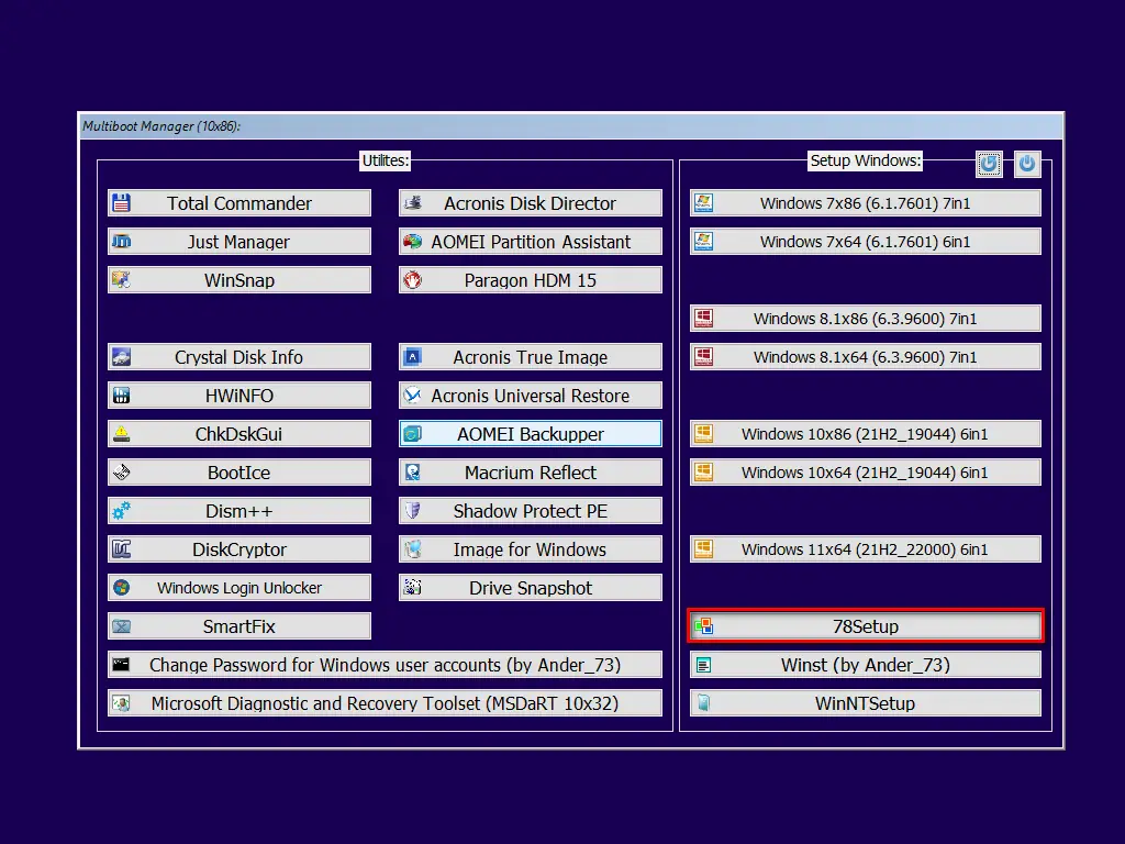 Пользовательсткй интерфейс Multiboot Collection Full v.7.4 [Ru En]
