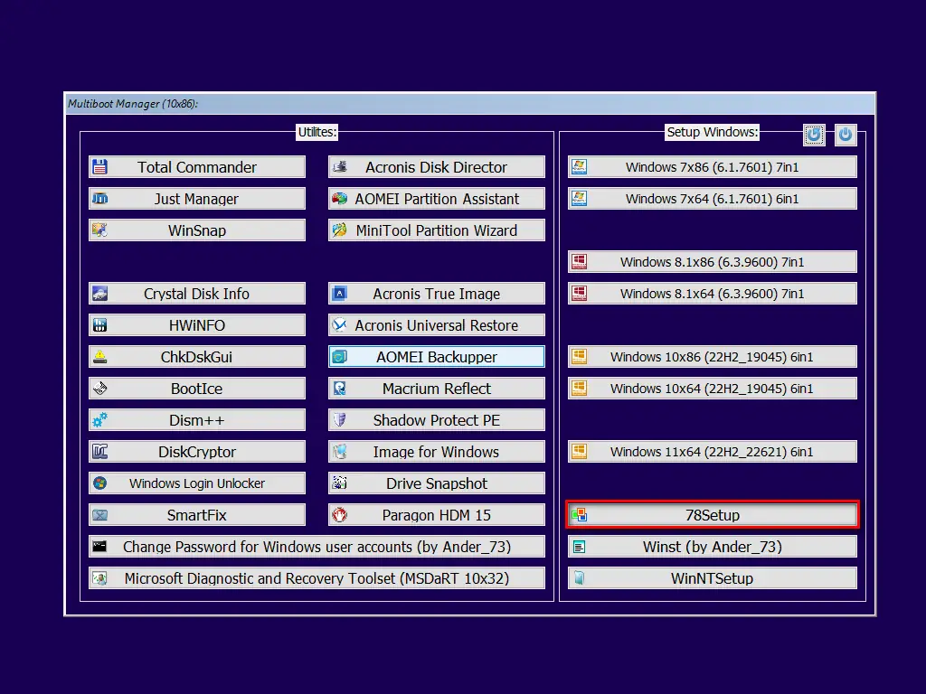 Пользовательсткй интерфейс Multiboot Collection Full v.7.9 [Ru En]