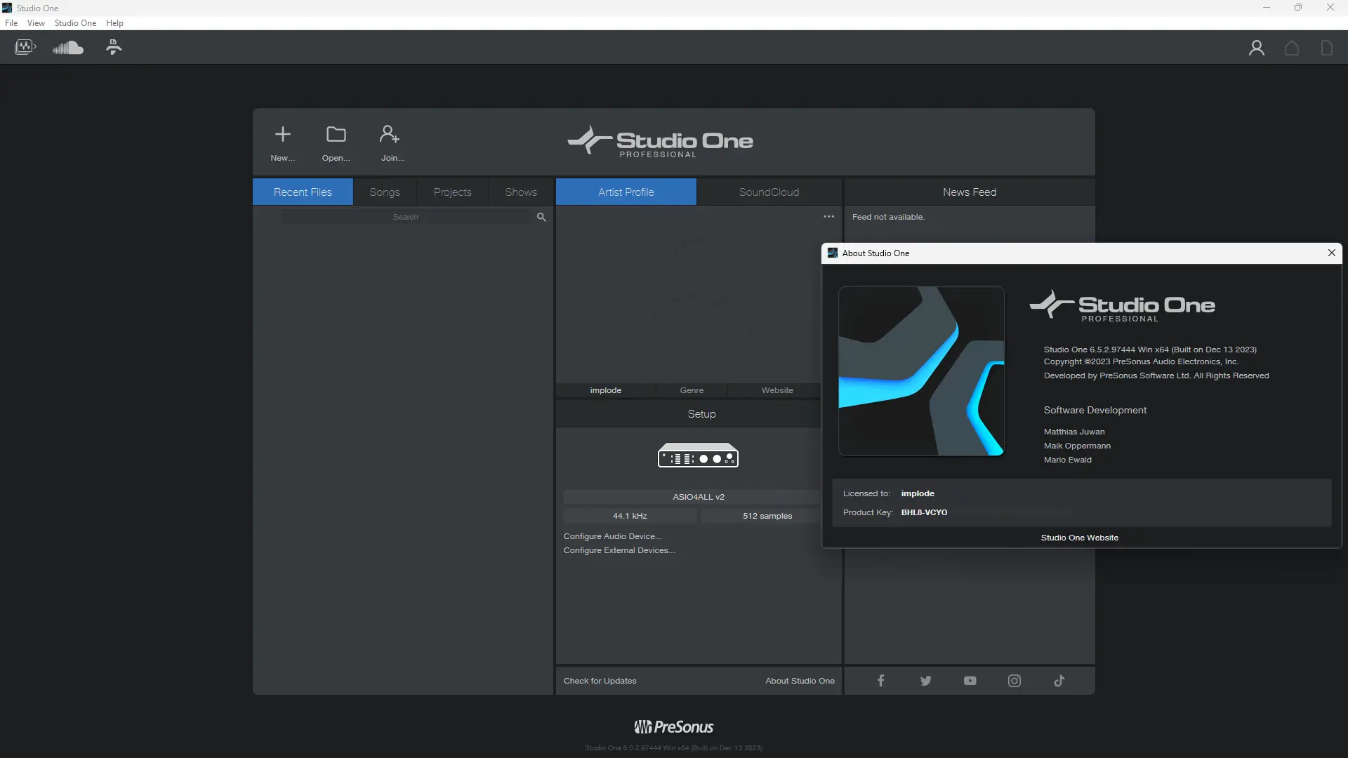 Пользовательсткй интерфейс PreSonus Studio One 6 Professional 6.5.2 + Extensions [Multi]