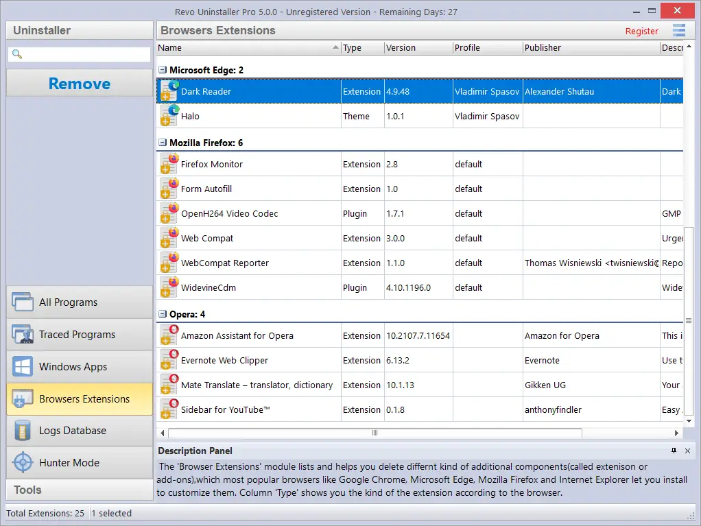 Пользовательсткй интерфейс Revo Uninstaller Pro 5.1.7 + Portable [Multi Ru]