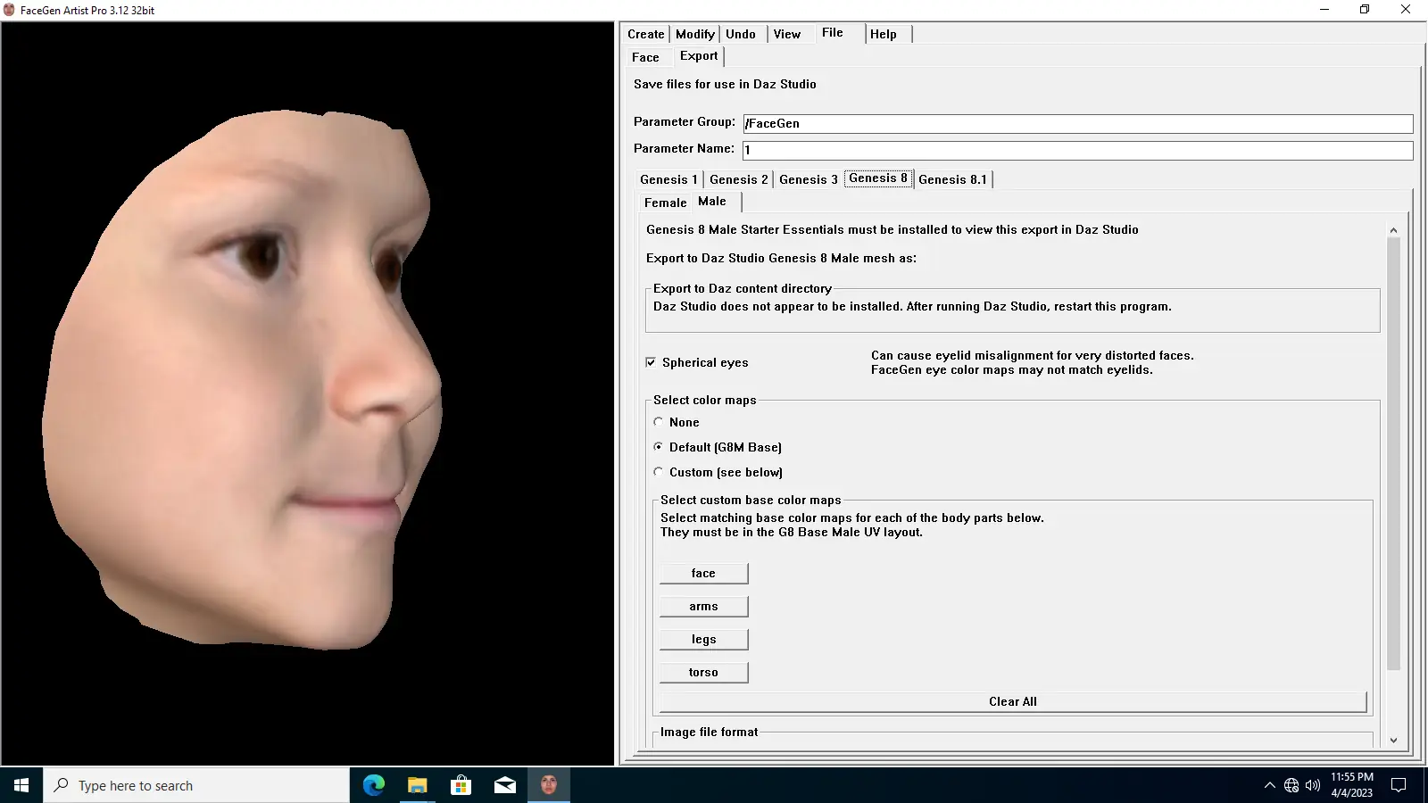 Пользовательсткй интерфейс Singular Inversions FaceGen Artist Pro 3.12 [En]