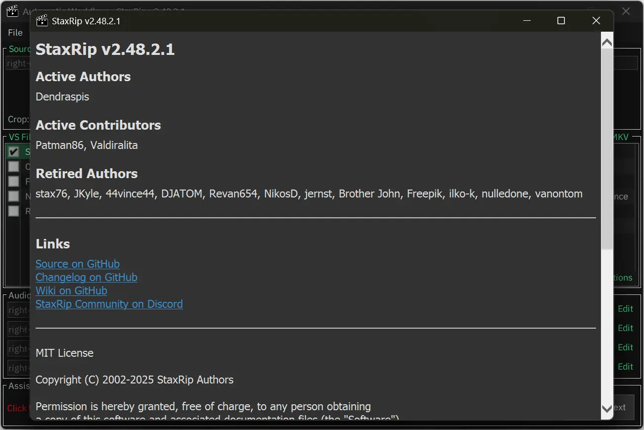 Пользовательсткй интерфейс StaxRip 2.48.2.1 Portable [En]