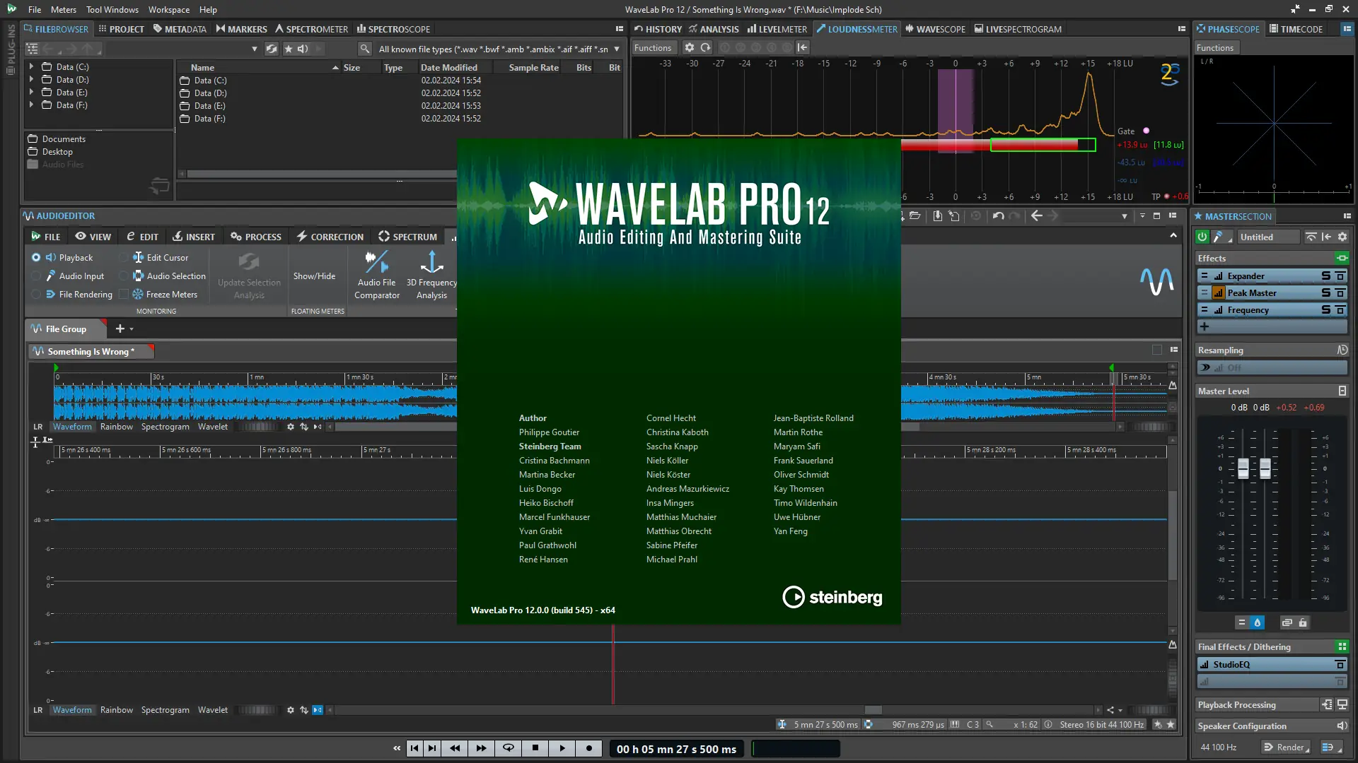 Пользовательсткй интерфейс Steinberg - WaveLab 12 Pro 12.0.0 (x64) [Multi]