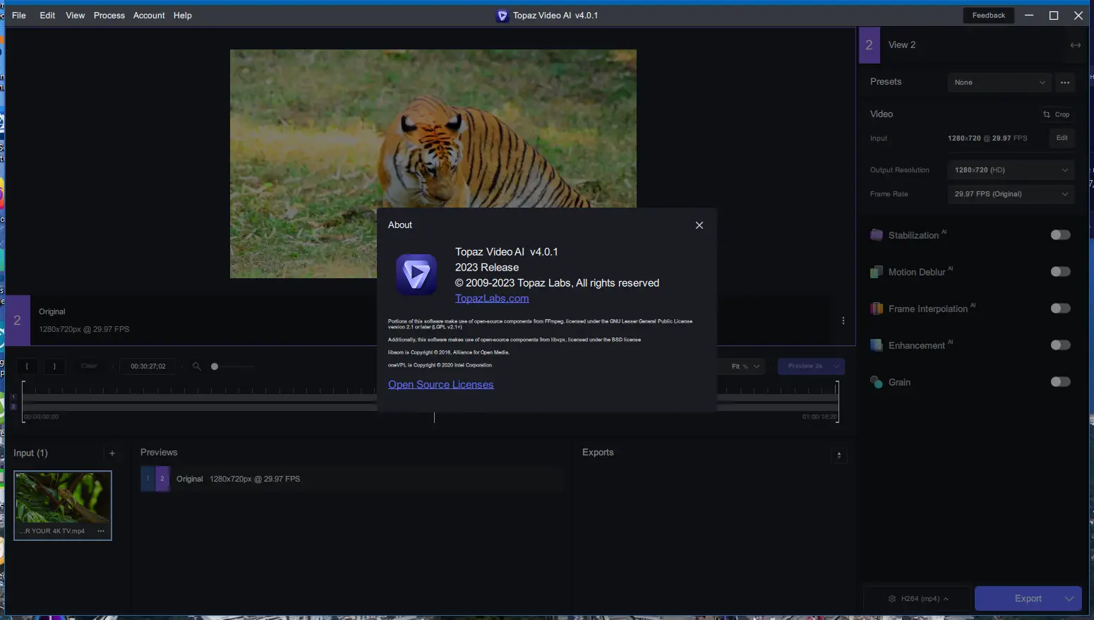 Пользовательсткй интерфейс Topaz Video AI 4.0.1 (x64) Portable by 7997 [En]