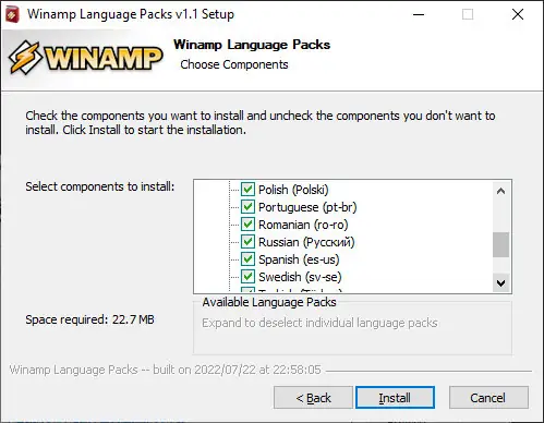 Пользовательсткй интерфейс Winamp 5.9 RC1 Build 9999 [Multi Ru]