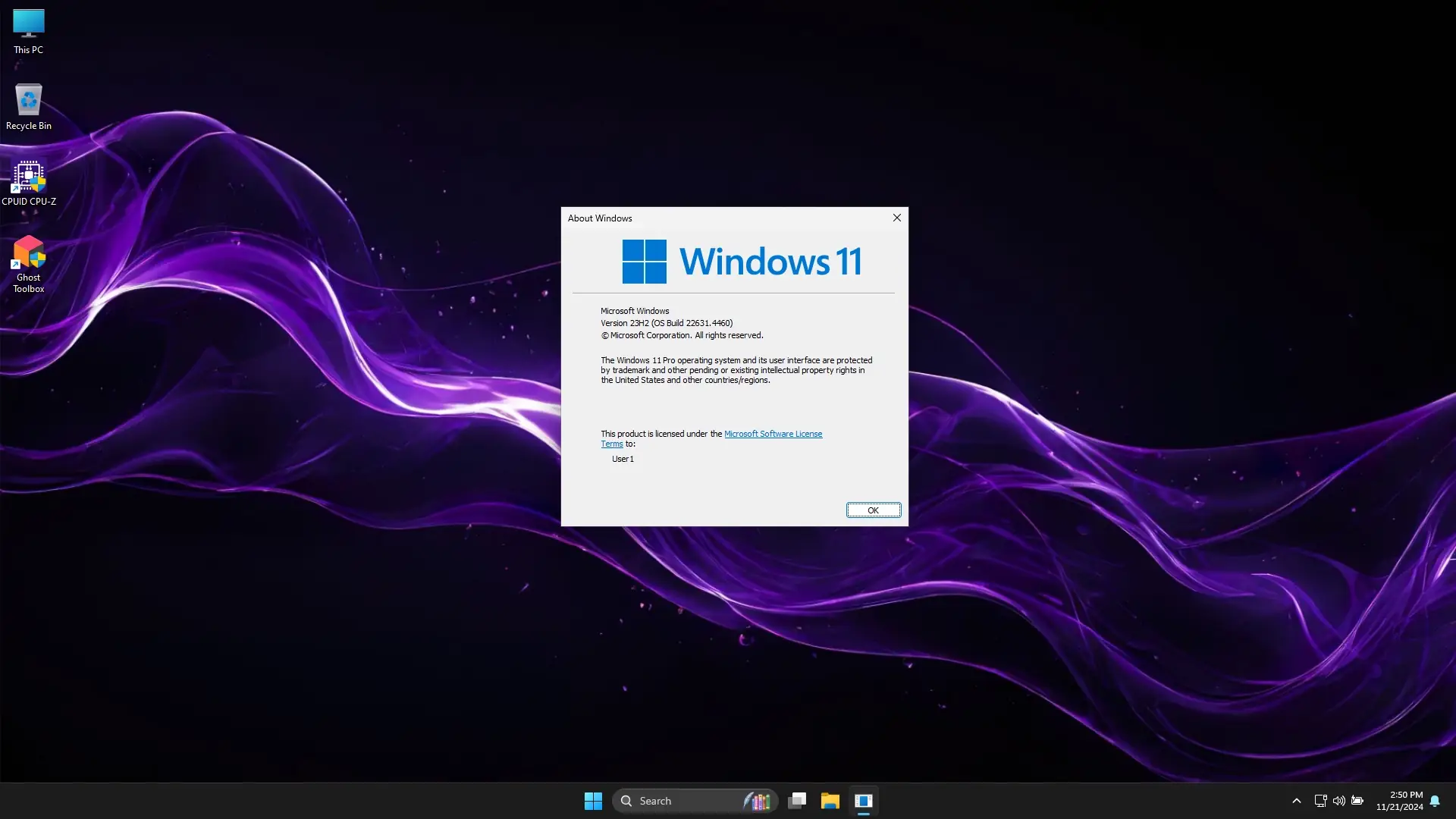 Пользовательсткй интерфейс Windows 11 PRO 23H2 22631.4460 Update 13 by Ghost Spectre [En]