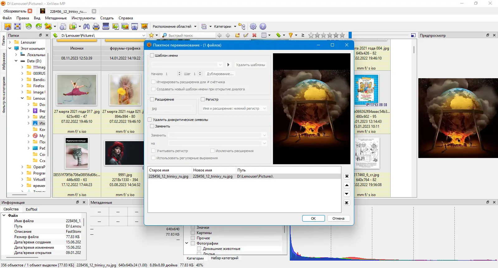 Пользовательсткй интерфейс XnViewMP 1.6.4 + Portable [Multi Ru]