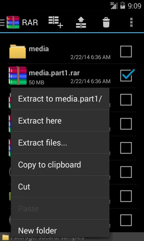 Программный интерфейс (Android 4.0+) RAR для Android 5.10 build12 - Создание и просмотр архивов