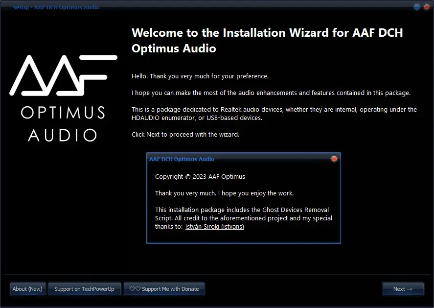 Программный интерфейс AAF DCH Optimus Audio 10.11.2349.9492 Realtek Mod by AlanFinotty [En]