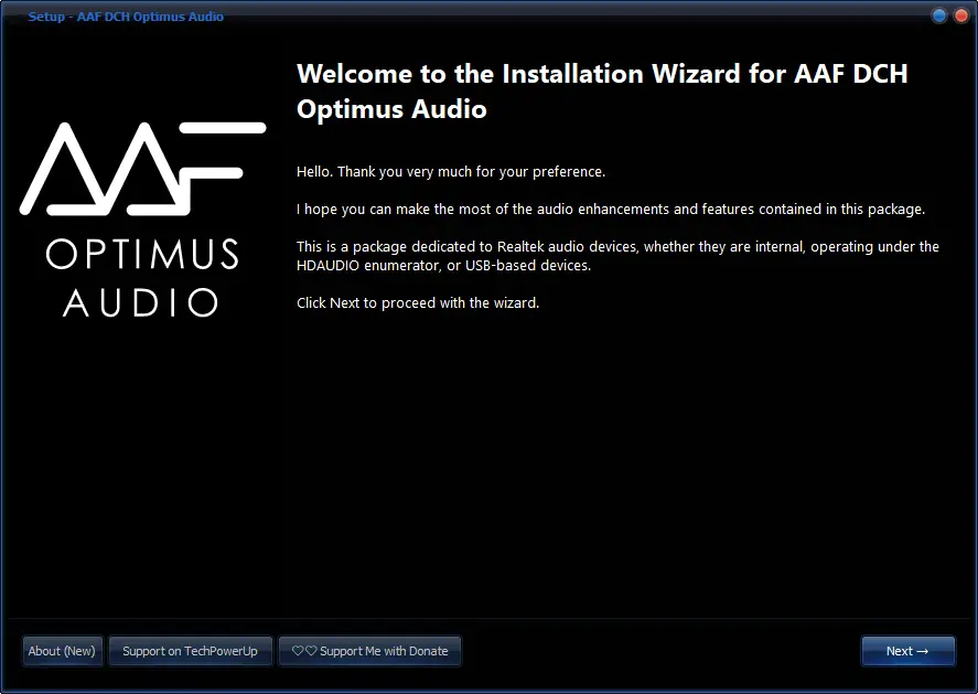 Программный интерфейс AAF DCH Optimus Sound 6.0.9360.1 Realtek Mod by AlanFinotty [En]