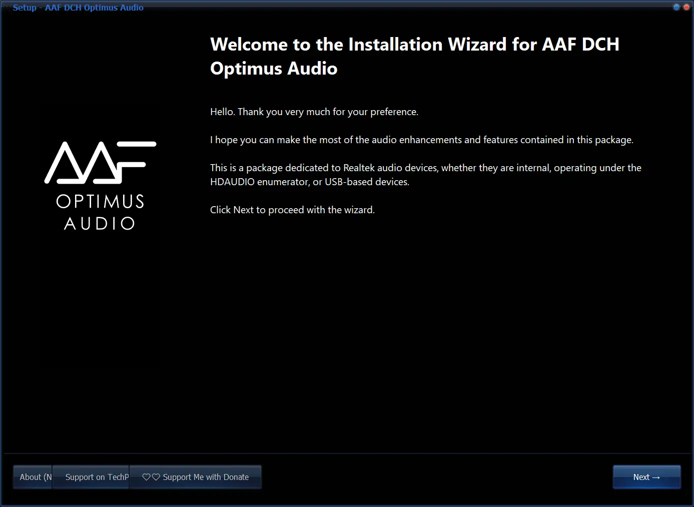 Программный интерфейс AAF DCH Optimus Sound 6.2329.9389 Realtek Mod by AlanFinotty [En]