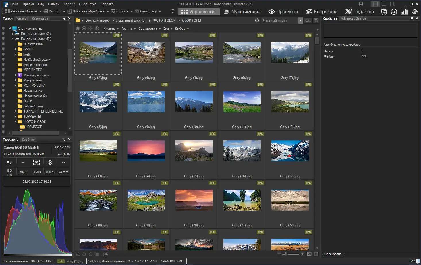 Программный интерфейс ACDSee Photo Studio Ultimate 2023 16.0.3.3188 Portable by NNM [Ru]