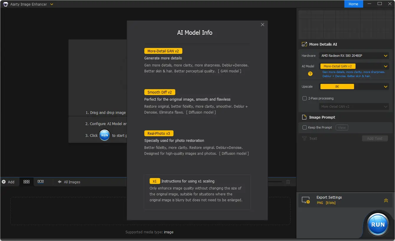 Программный интерфейс Aiarty Image Enhancer 2.6 RePack (& Portable) by elchupacabra DC (22.08.2024) [Multi]