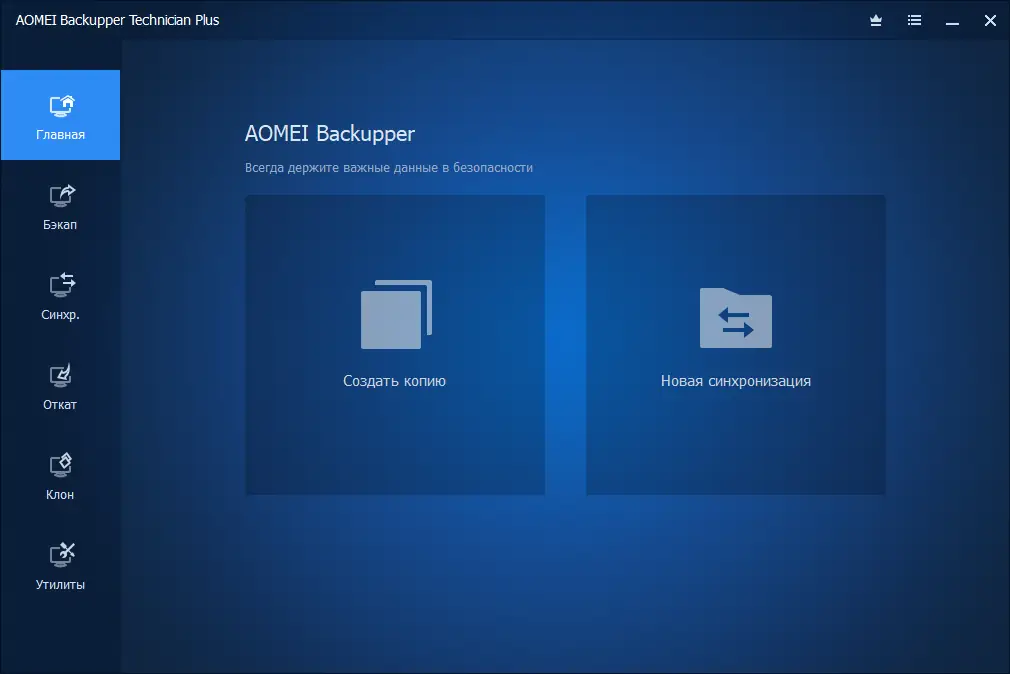 Программный интерфейс AOMEI Backupper Technician Plus 6.0.0 (2020) РС RePack by KpoJIuK