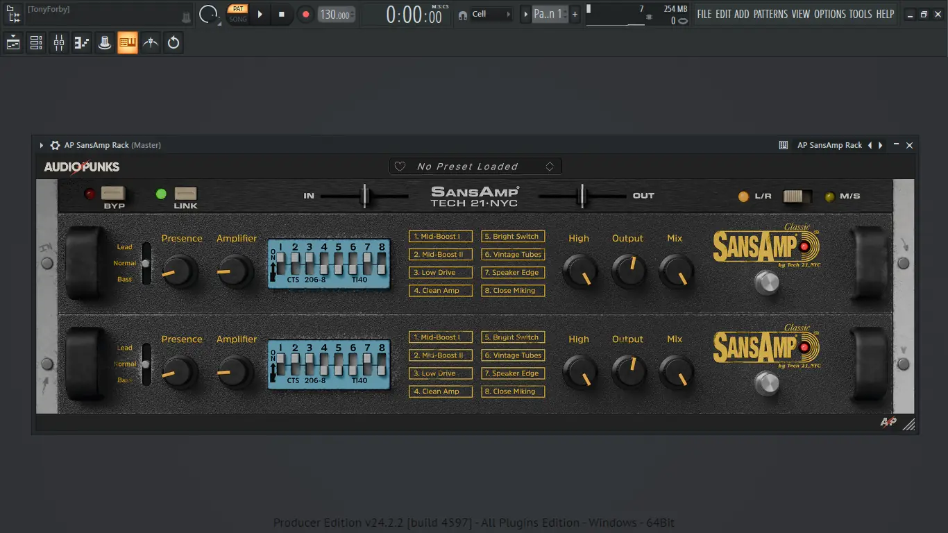 Программный интерфейс Audiopunks - SansAmp Rack 1.0.0 VST 3, AAX (x64) [En]