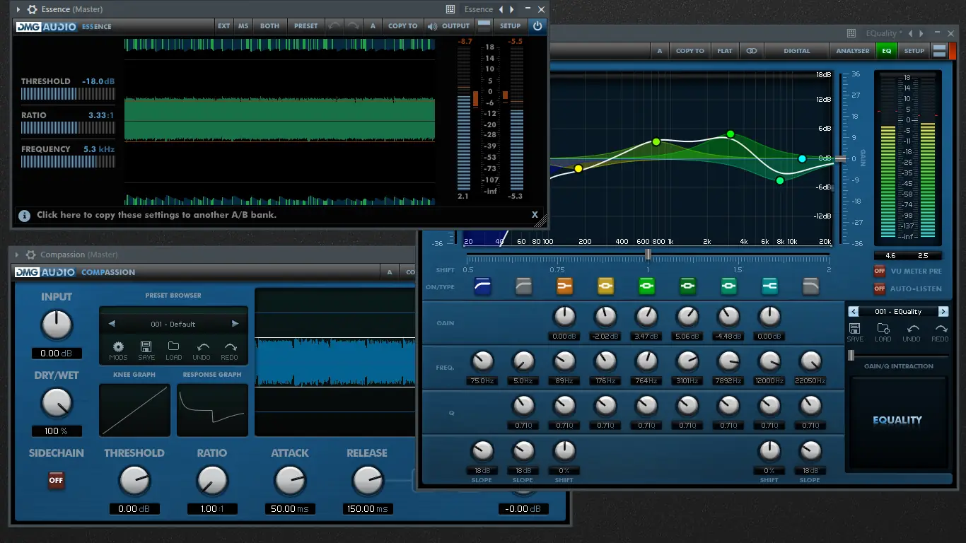 Программный интерфейс DMG Audio - All Plugins 2023.04.03 VST, VST 3, AAX, RTAS (x86 x64) [En]