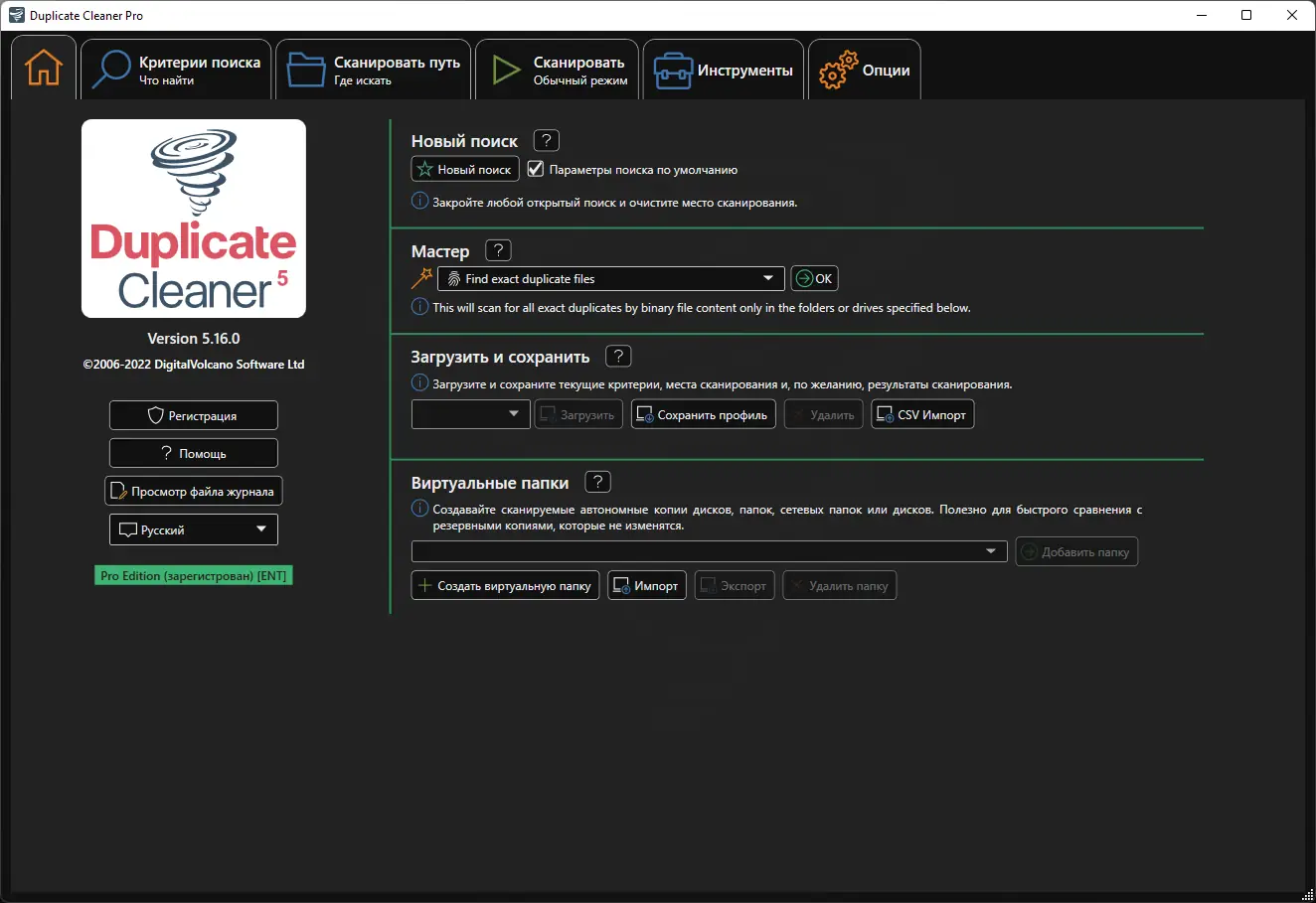 Программный интерфейс Duplicate Cleaner Pro 5.16.0 RePack (& Portable) by TryRooM [Multi Ru]