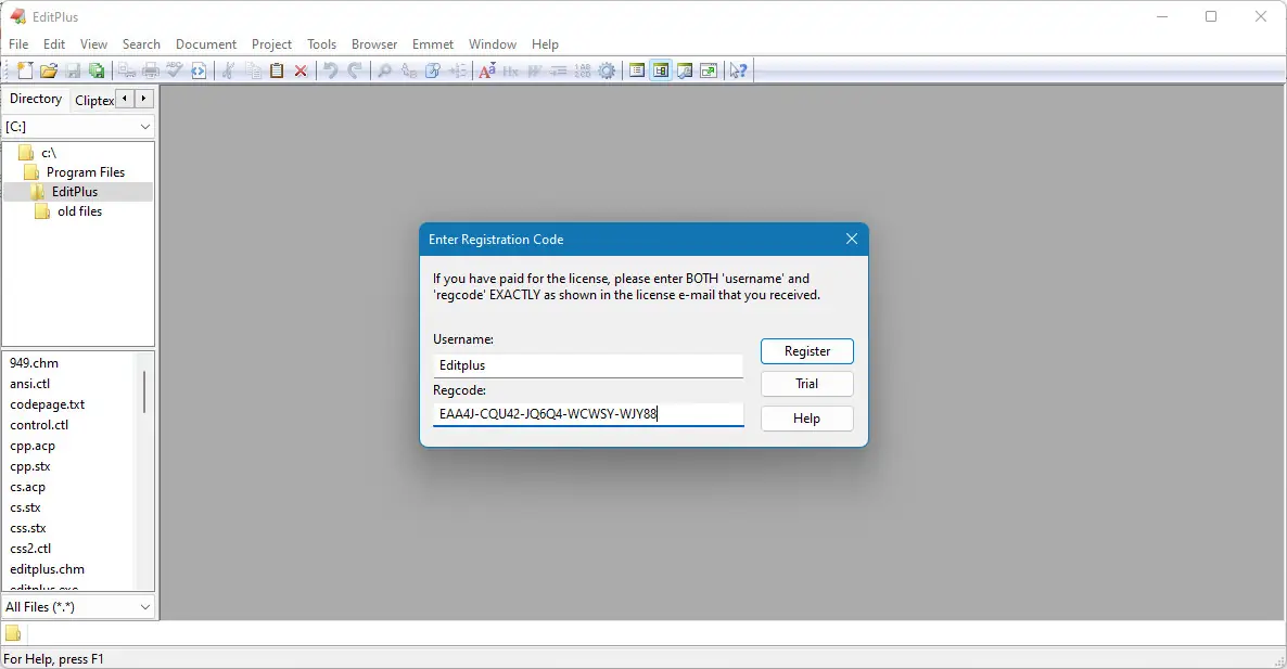 Программный интерфейс EditPlus 5.7.0 build 4352 + EditPlus 5.7.0 patch 4514 [En]