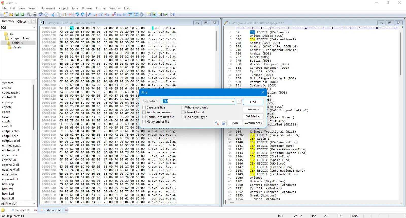 Программный интерфейс EditPlus 5.7.0 build 4352 + EditPlus 5.7.0 patch 4587 [En]