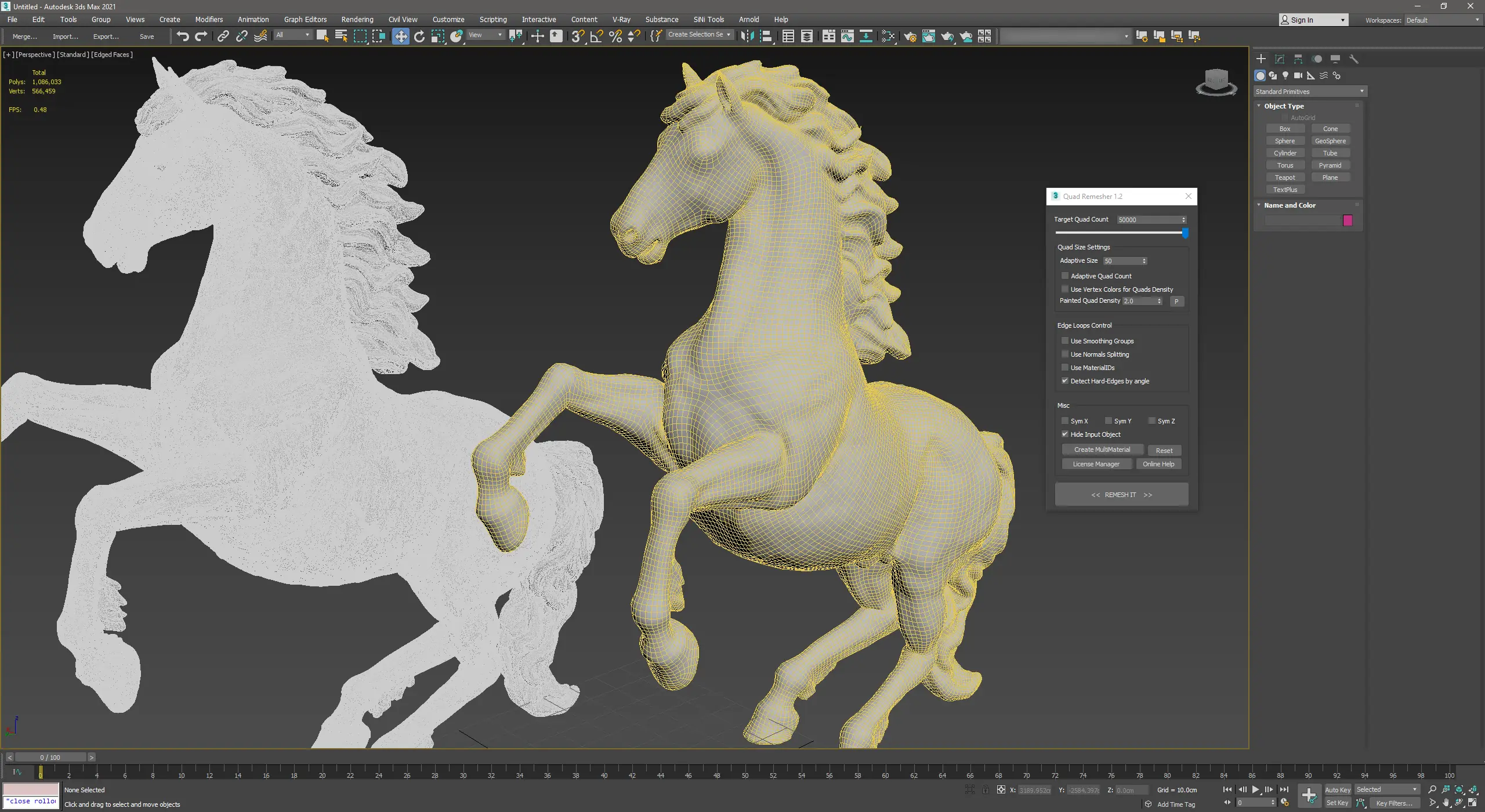 Программный интерфейс Exoside QuadRemesher 1.2.1 for 3ds Max [En]
