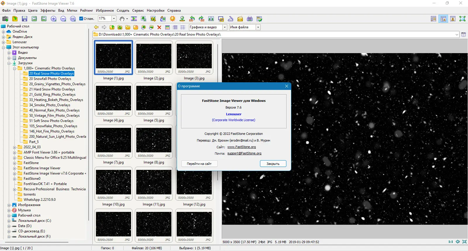 Программный интерфейс FastStone Image Viewer 7.6 Corporate + Portable [Multi Ru]