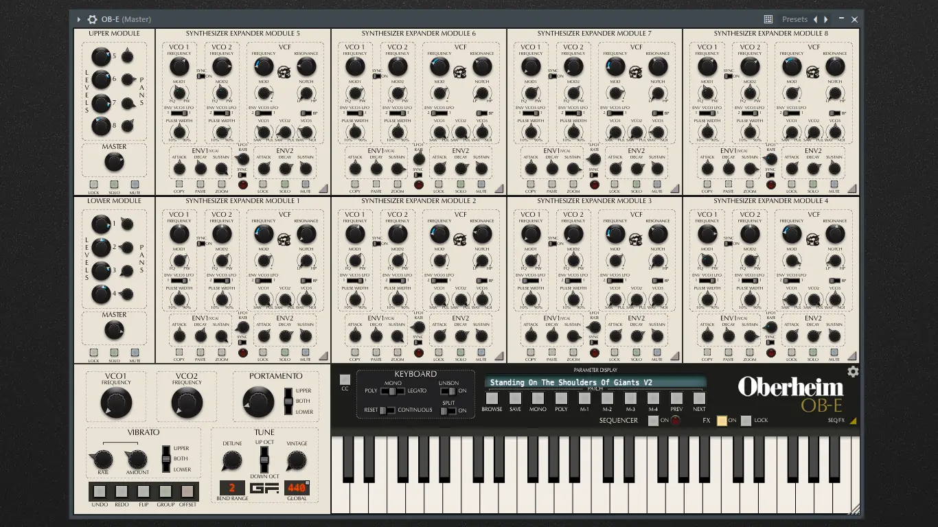 Программный интерфейс GForce Software Oberheim OB-E 2.5.0 Standalone, VSTi, VSTi 3, AAX (x64) [En]